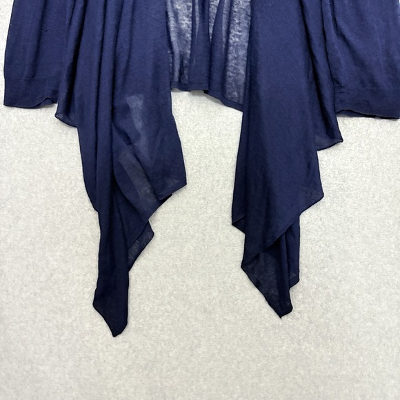 Eileen Fisher Cardigan Womens XL Navy Waterfall Sheer Open Front Hemp Quiet Luxe - Picture 4 of 6